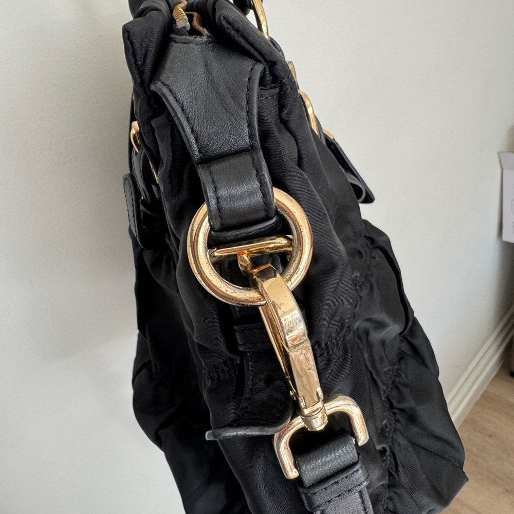 Prada Black Gathered Shoulder Bag - Picture 4 of 10